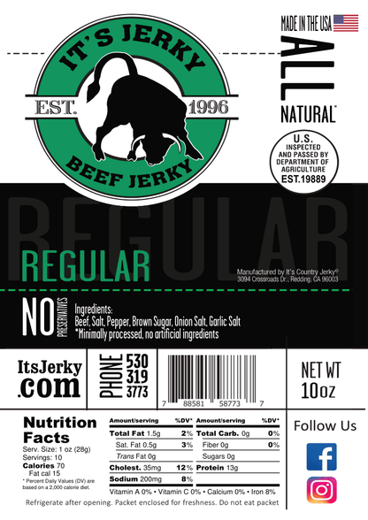 Regular Beef Jerky 10oz