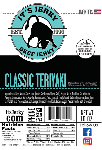 Classic Teriyaki Beef Jerky 10oz